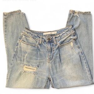 Tinseltown Size 5 Light Wash Light Blue High-waisted Distressed Denim Jeans